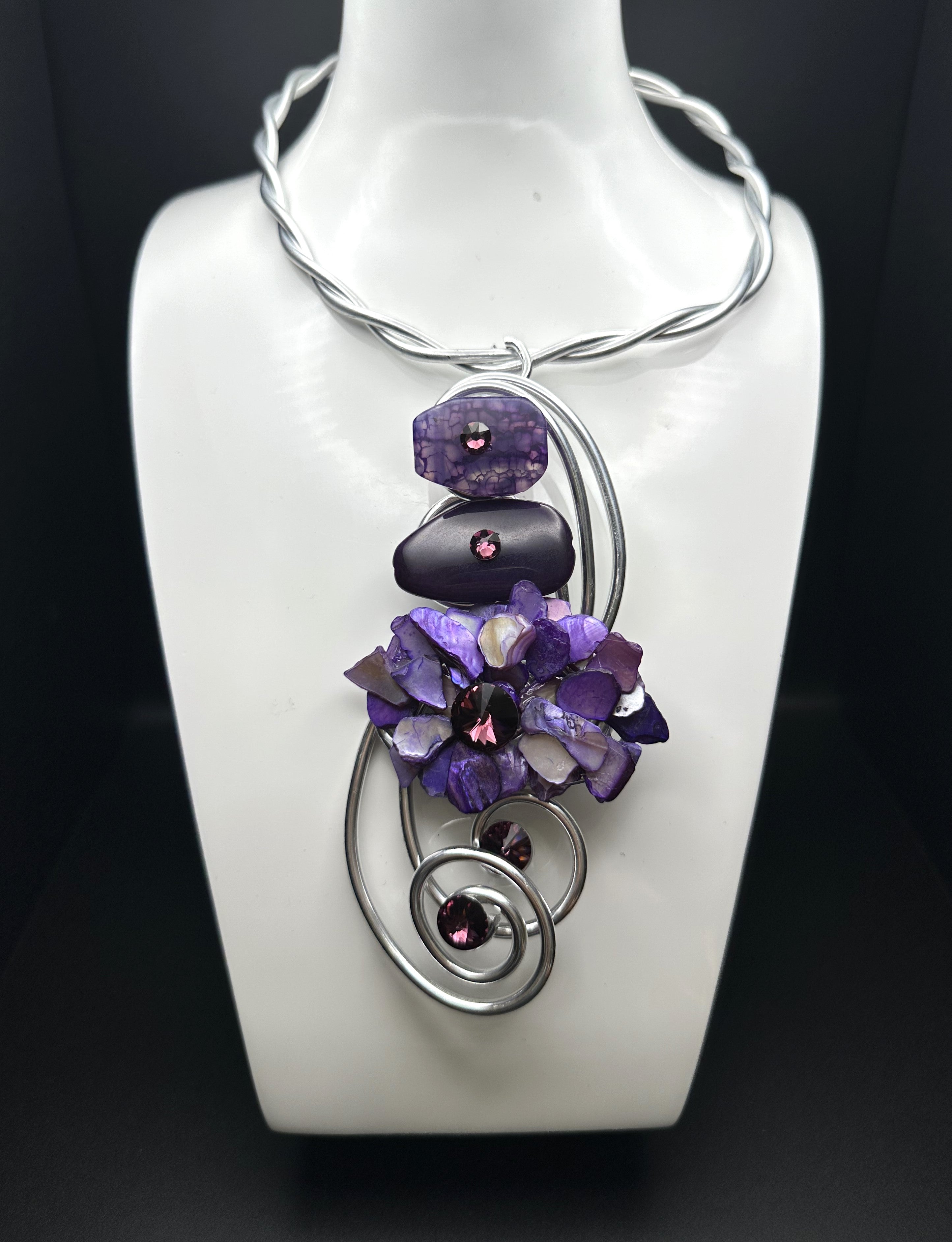 Jeff Lieb Stone Petal Necklace-JL-21805