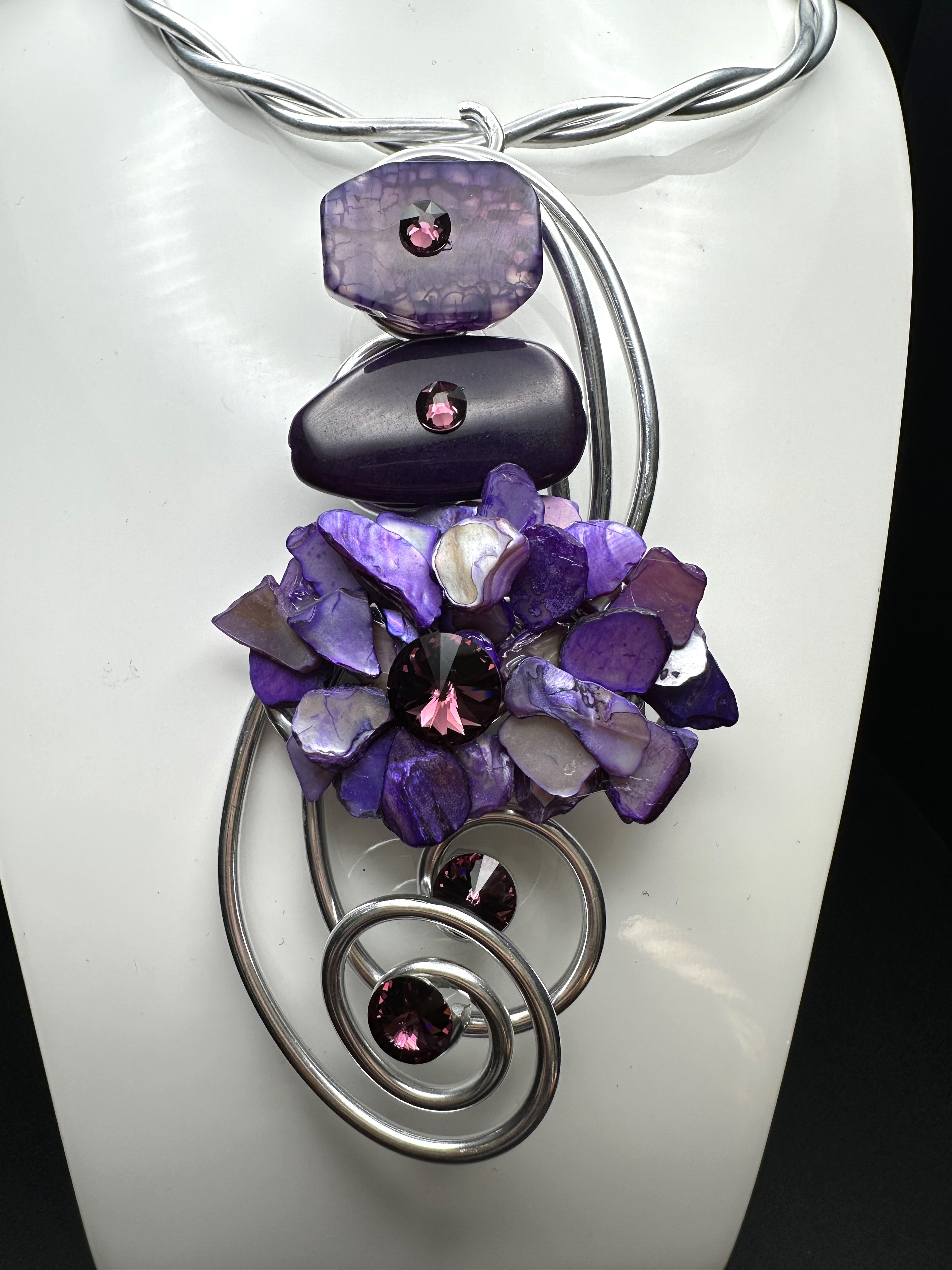 Jeff Lieb Stone Petal Necklace-JL-21805