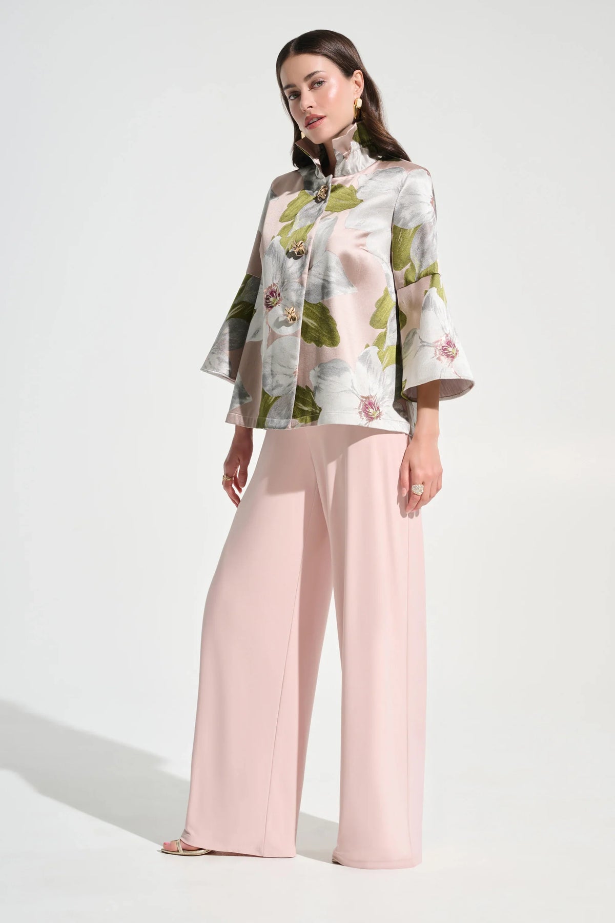 Joseph Ribkoff Signature | Wide Leg Pants-221340S26, Misty Rose