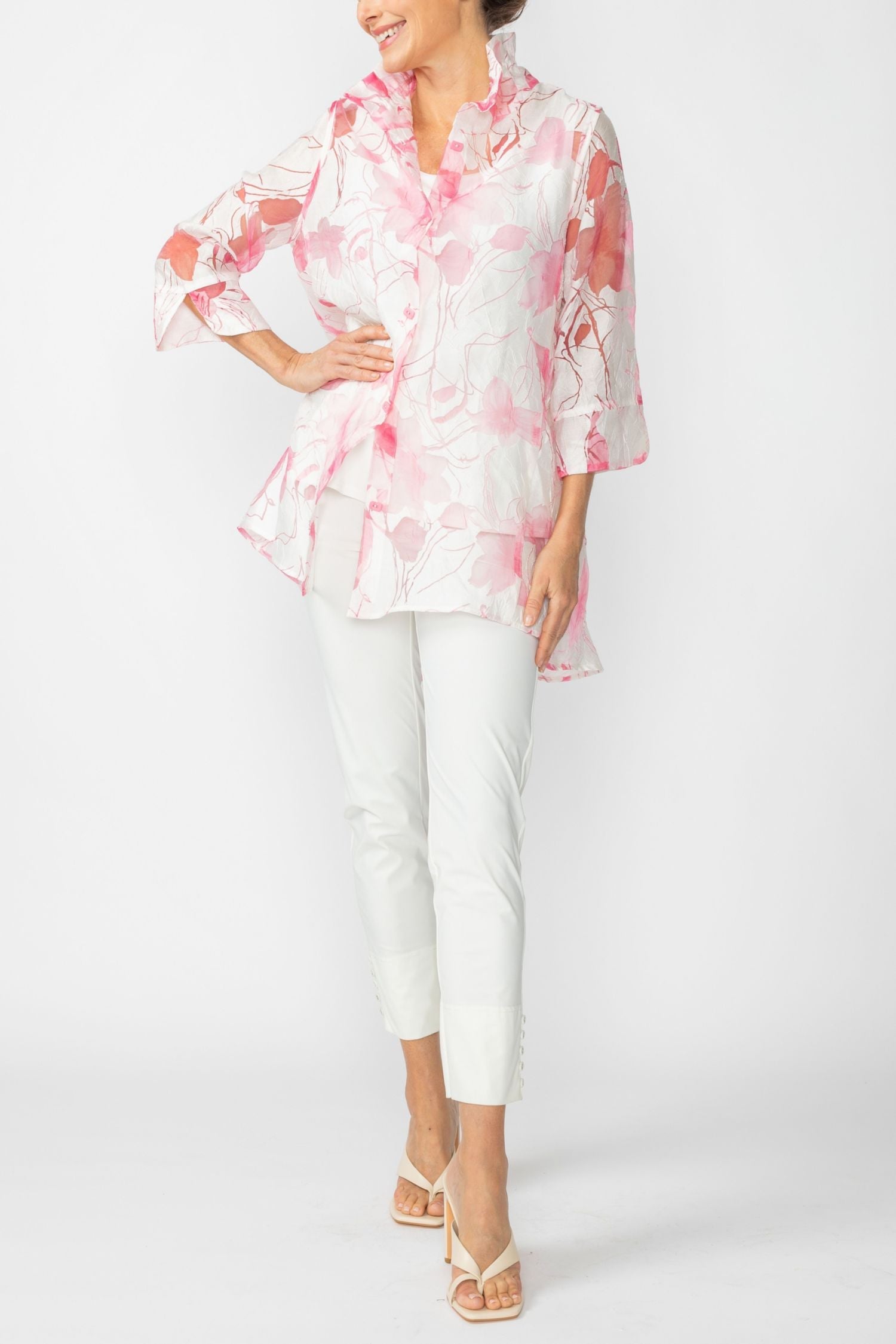 IC Collection Sheer Floral Jacket-IC-2277J