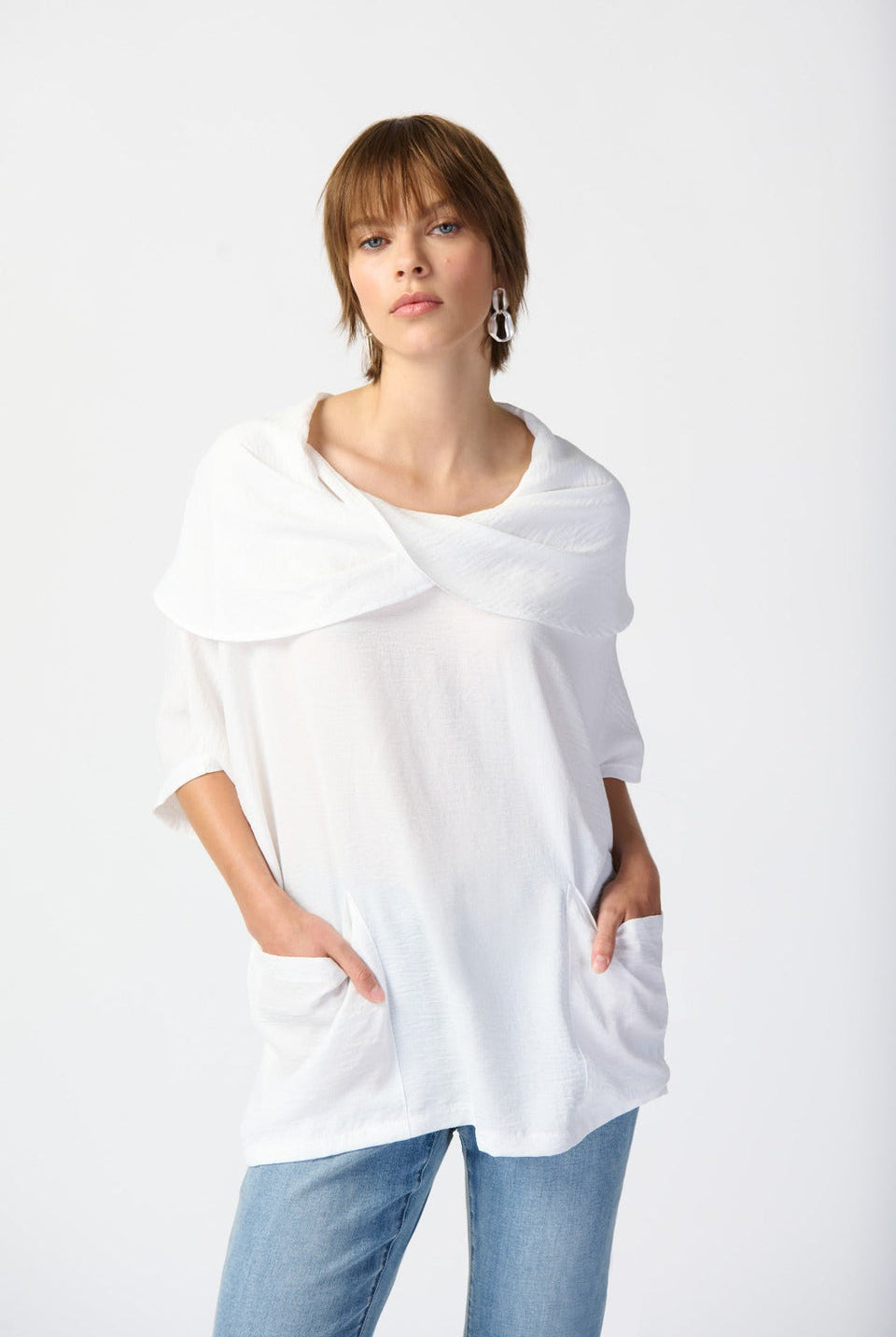 Joseph Ribkoff Gauze Cowl Neck Tunic | Unique Apparel USA