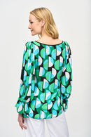Joseph Ribkoff Geometric Print Georgette Top-JR-241116