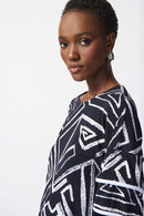 Joseph Ribkoff Abstract Print Silky Knit Top-JR-241123