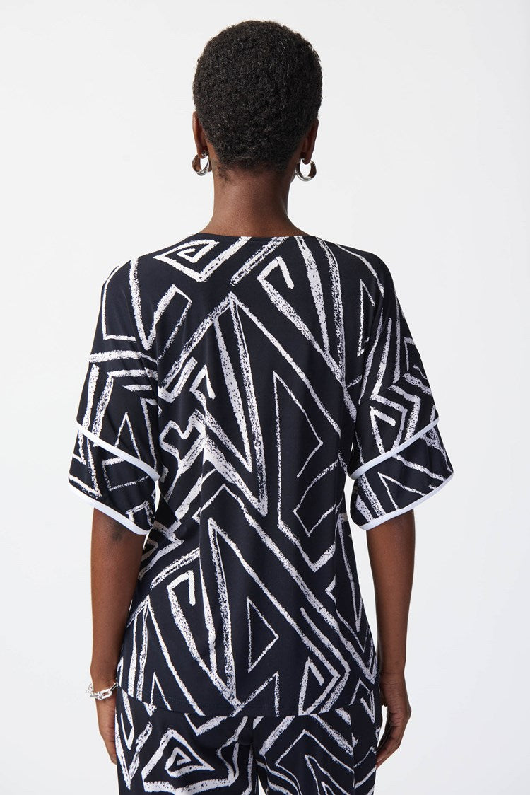 Joseph Ribkoff Abstract Print Silky Knit Top-JR-241123