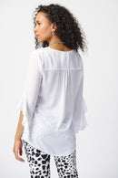 Joseph Ribkoff Georgette Top With Ruffled Sleeves-JR-241283