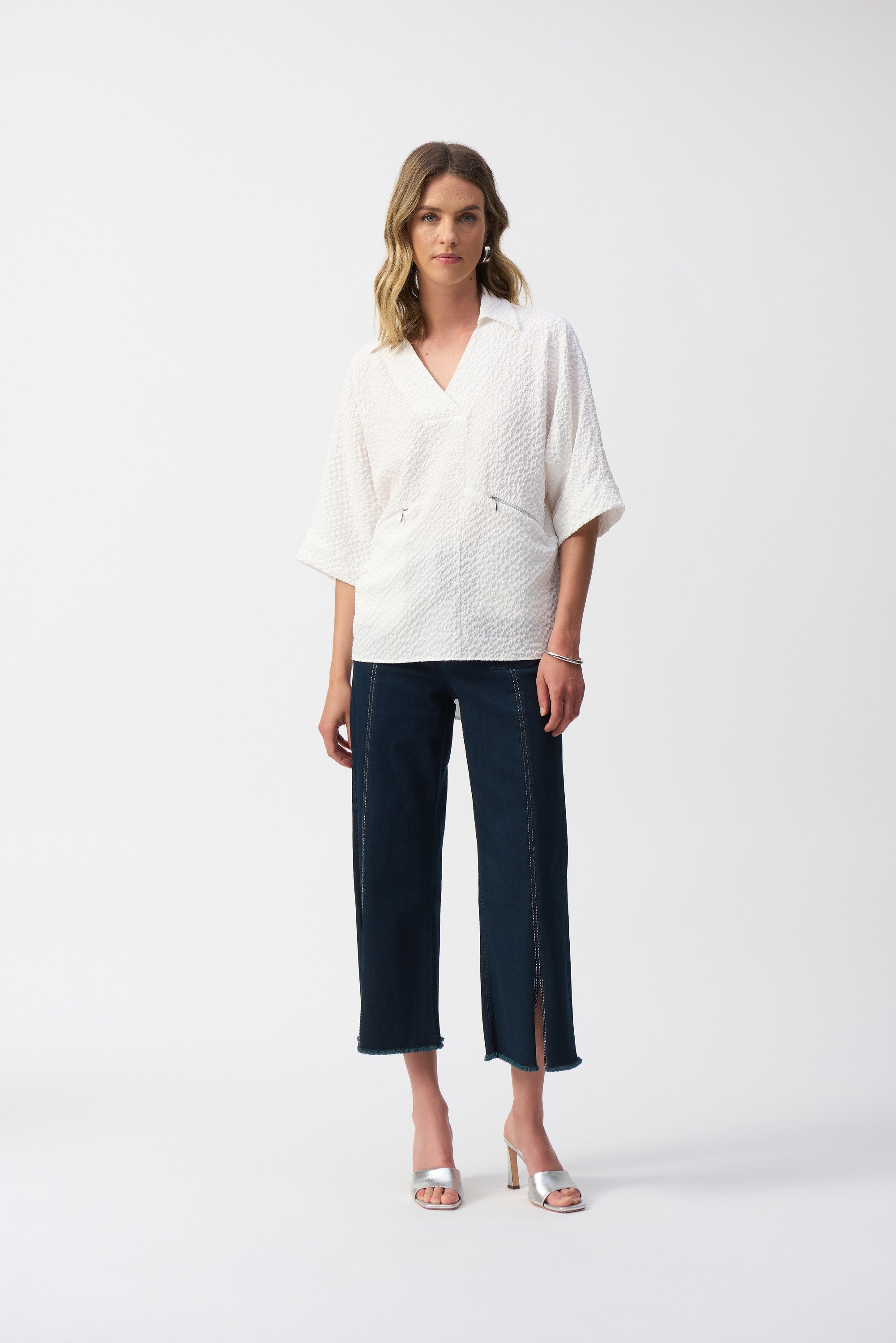 Claudia | Culotte Jeans With Embellished Front Seam-241903S25