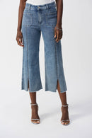 Claudia | Culotte Jeans With Embellished Front Seam-241903S25