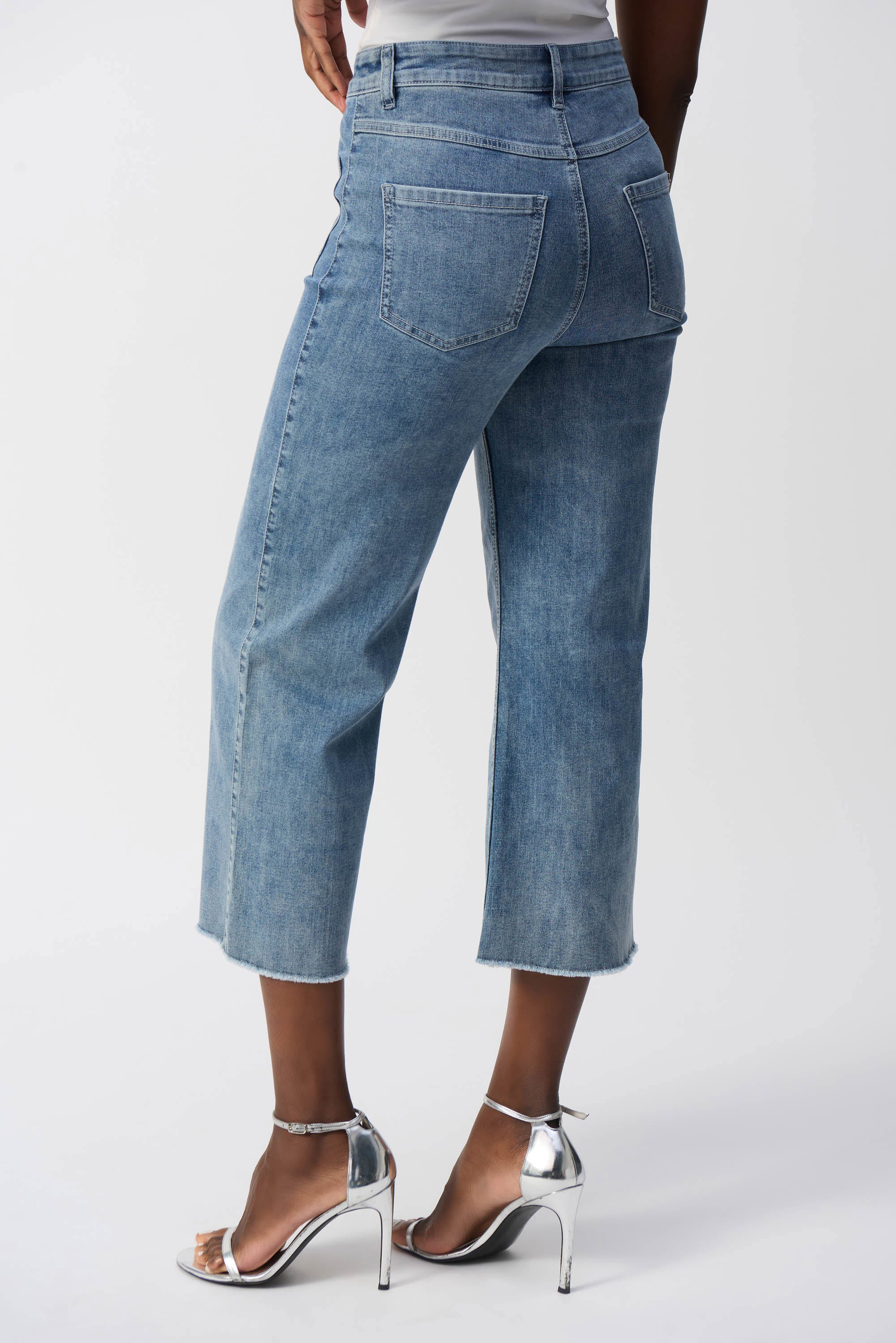 Claudia | Culotte Jeans With Embellished Front Seam-241903S25