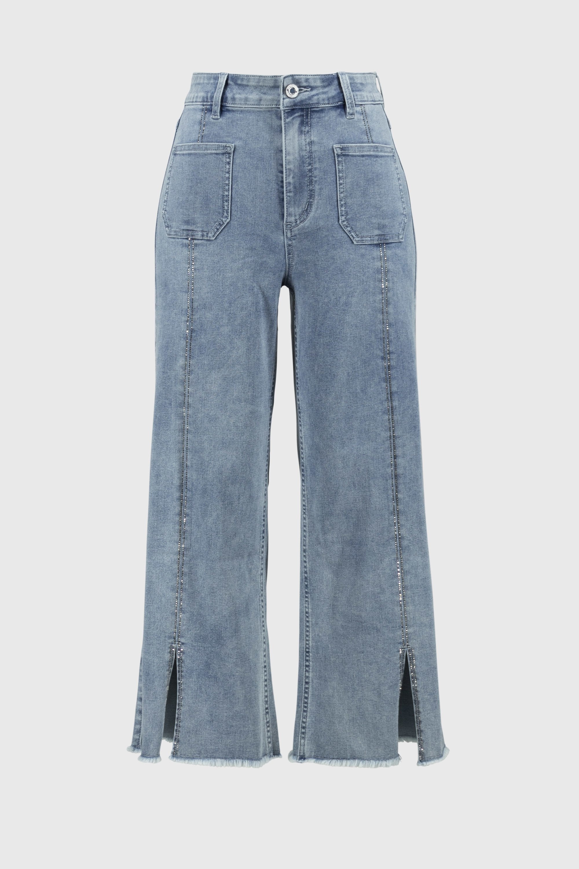 Claudia | Culotte Jeans With Embellished Front Seam-241903S25