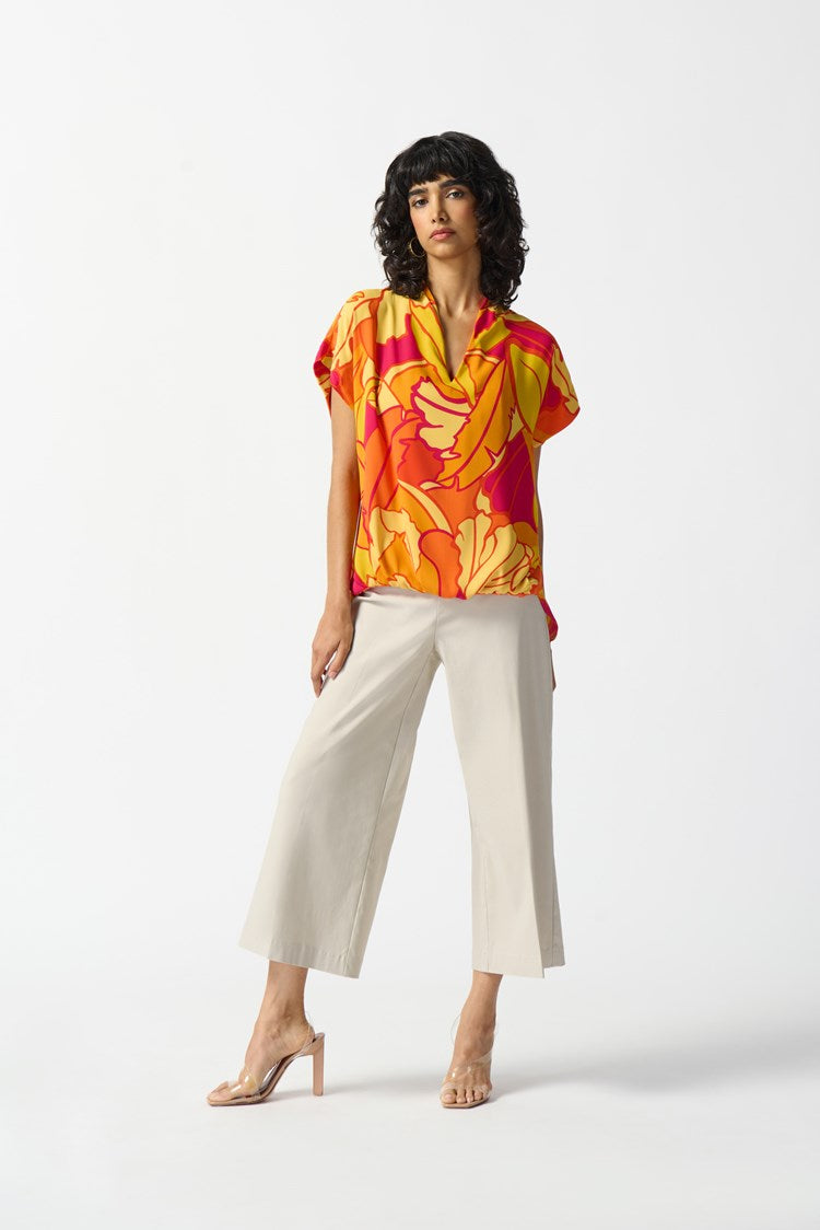 Joseph Ribkoff Woven Tropical Print Boxy-JR-242008