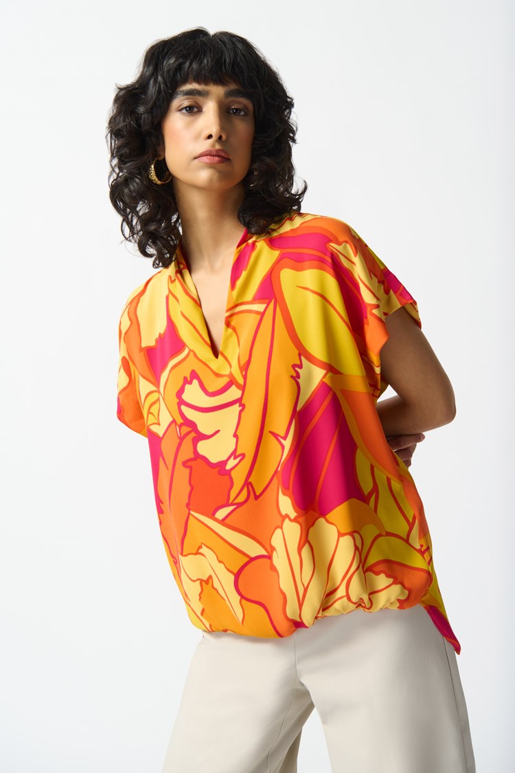 Joseph Ribkoff Woven Tropical Print Boxy-JR-242008