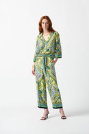 Joseph Ribkoff Woven Paisley Print Front Tie Top-242009