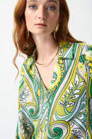 Joseph Ribkoff Woven Paisley Print Front Tie Top-242009