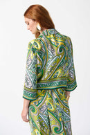 Joseph Ribkoff Woven Paisley Print Front Tie Top-242009