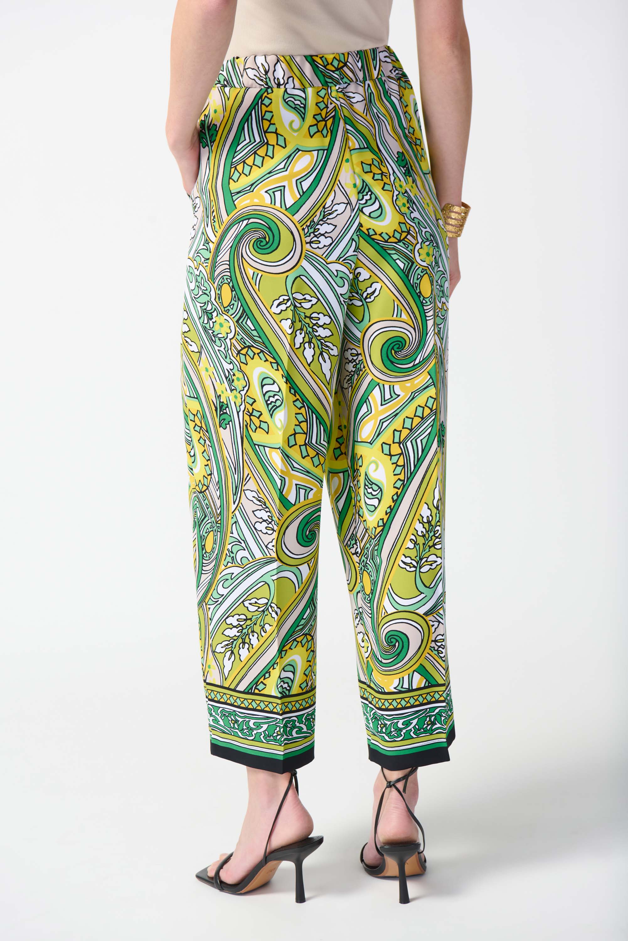 Joseph Ribkoff Woven Paisley Print Crop Pants-242010