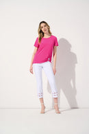 Joseph Ribkoff Silky Knit Front Drape Top-242199