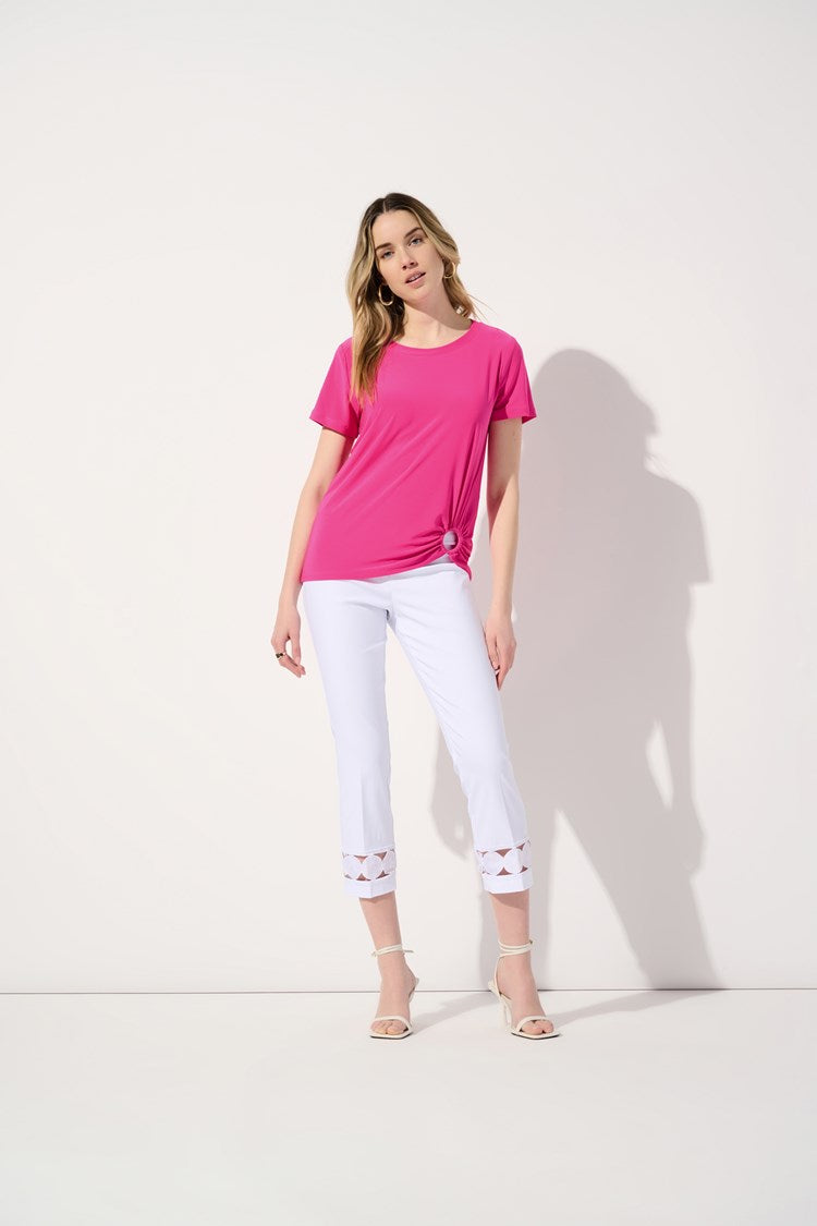 Joseph Ribkoff Silky Knit Front Drape Top-242199