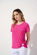 Joseph Ribkoff Silky Knit Front Drape Top-242199