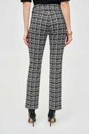 Joseph Ribkoff Jacquard Plaid Straight Pull-On Pants-JR-243130