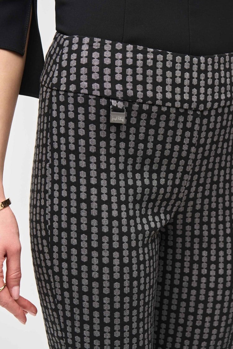 Joseph Ribkoff Jacquard Dot Slim Fit Pull-On Pants-JR-243131