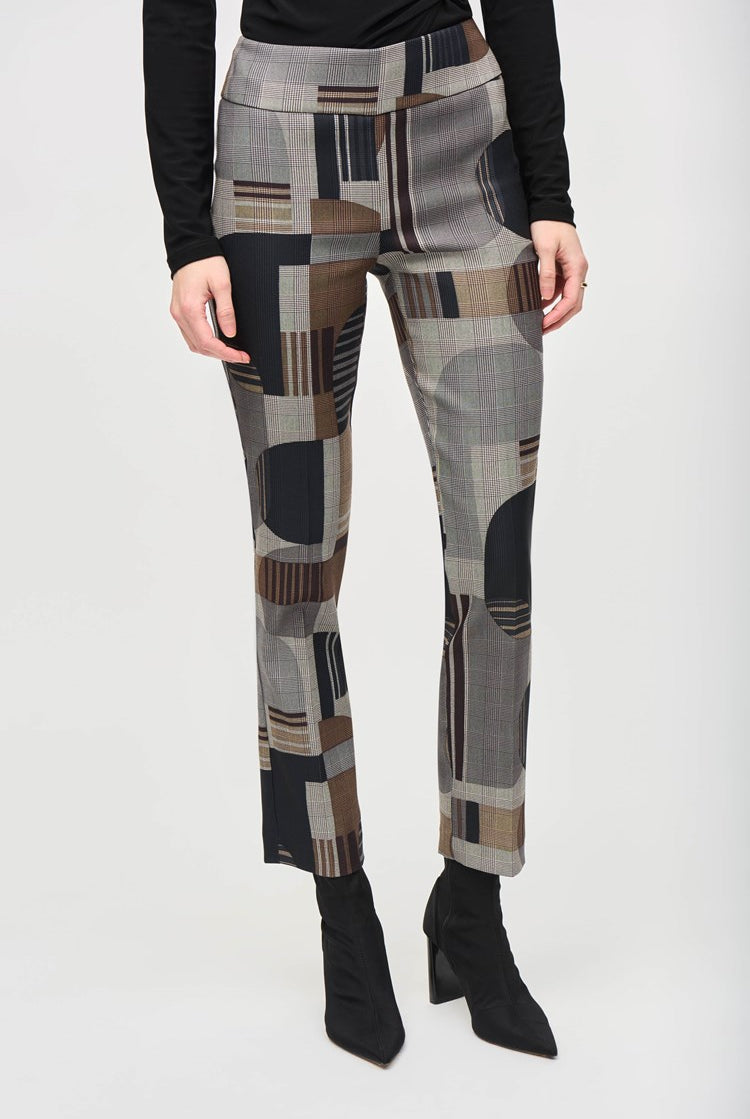 Joseph Ribkoff Jacquard Abstract Print Straight Pull-On Pants | Unique Apparel USA