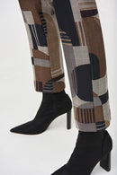 Joseph Ribkoff Jacquard Abstract Print Straight Pull-On Pants-JR-243299