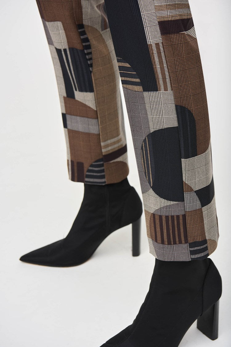 Joseph Ribkoff Jacquard Abstract Print Straight Pull-On Pants-JR-243299