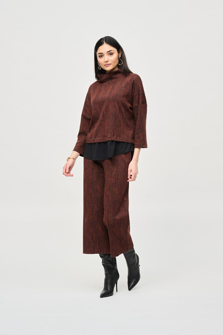 Joseph Ribkoff Jacquard Knit Pull-On Culotte Pants-JR-243302