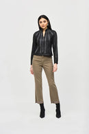 Joseph Ribkoff Faux Suede Jacket With Metallic Mesh Detail-JR-243972