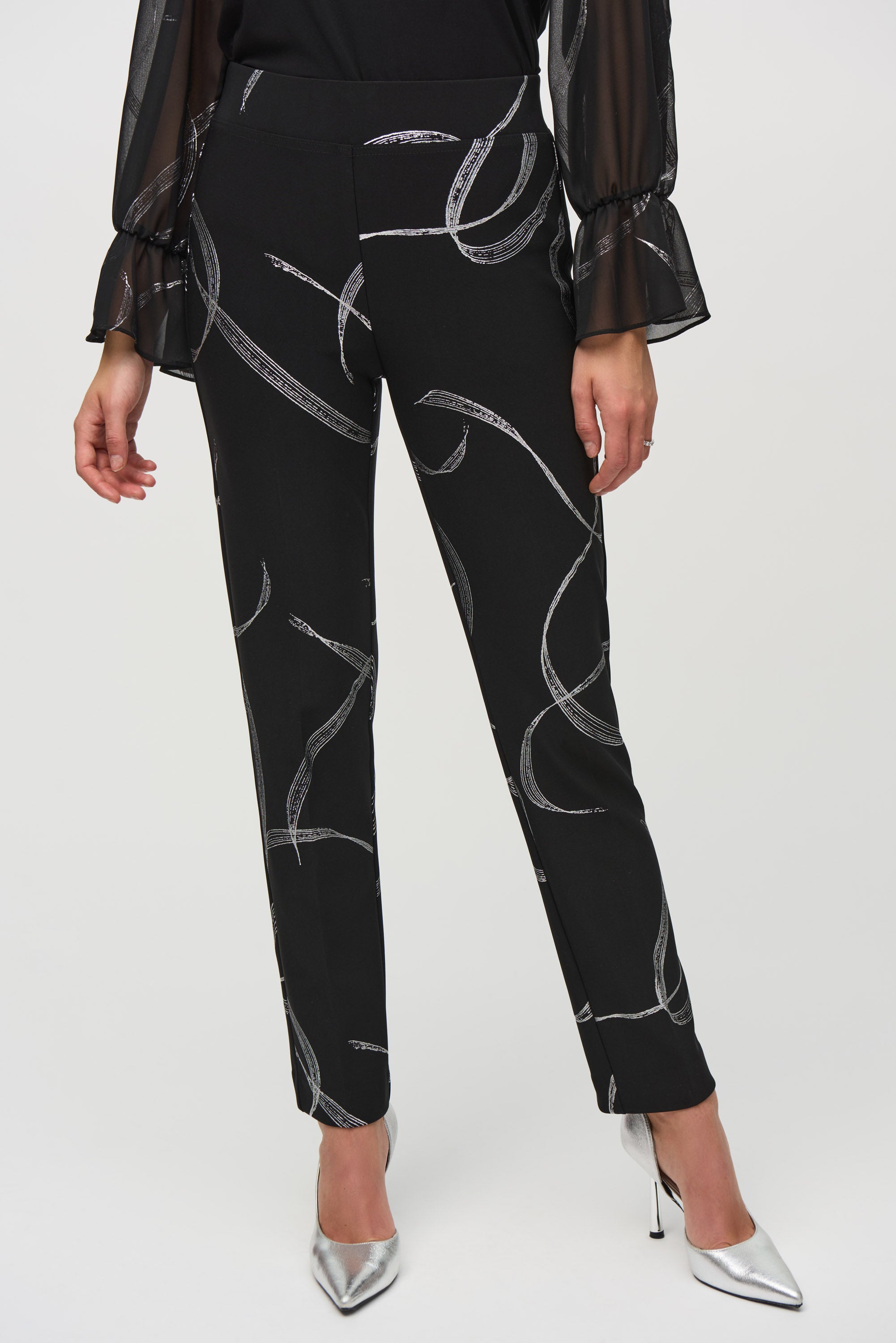 Joseph Ribkoff Silky Knit Abstract Print Pull-On Pants-JR-244119