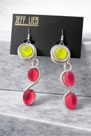 Jeff Lieb Neon Pop Silver Swirl Statement Earrings-8808