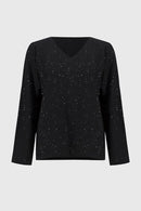 Joseph Ribkoff Sequined Sweater Knit Boxy Top-JR-244921