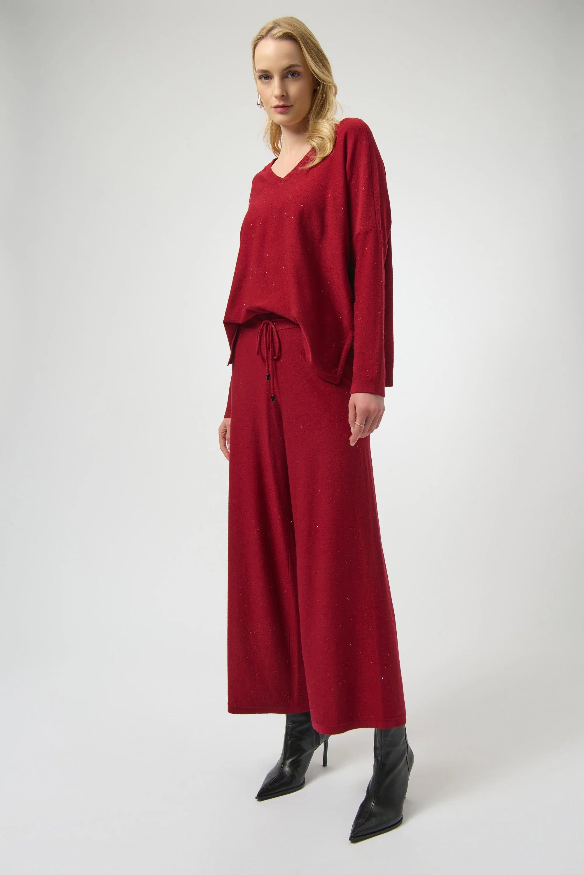 Joseph Ribkoff Sequined Sweater Knit Boxy Top-JR-244921