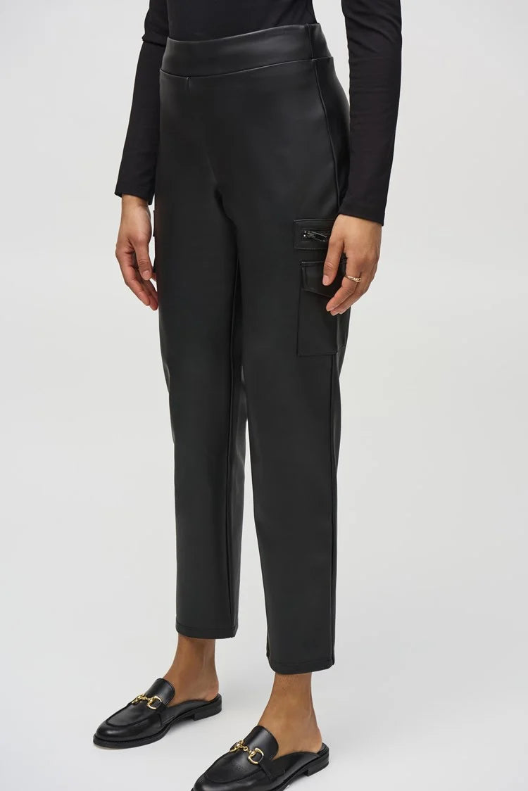 Joseph Ribkoff Leatherette Slim Fit Pull-On Pants-JR-244939
