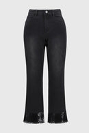 Joseph Ribkoff Straight Crop Denim Pants with Sequin Trim Style 244948