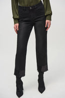 Joseph Ribkoff Straight Crop Denim Pants with Sequin Trim Style 244948