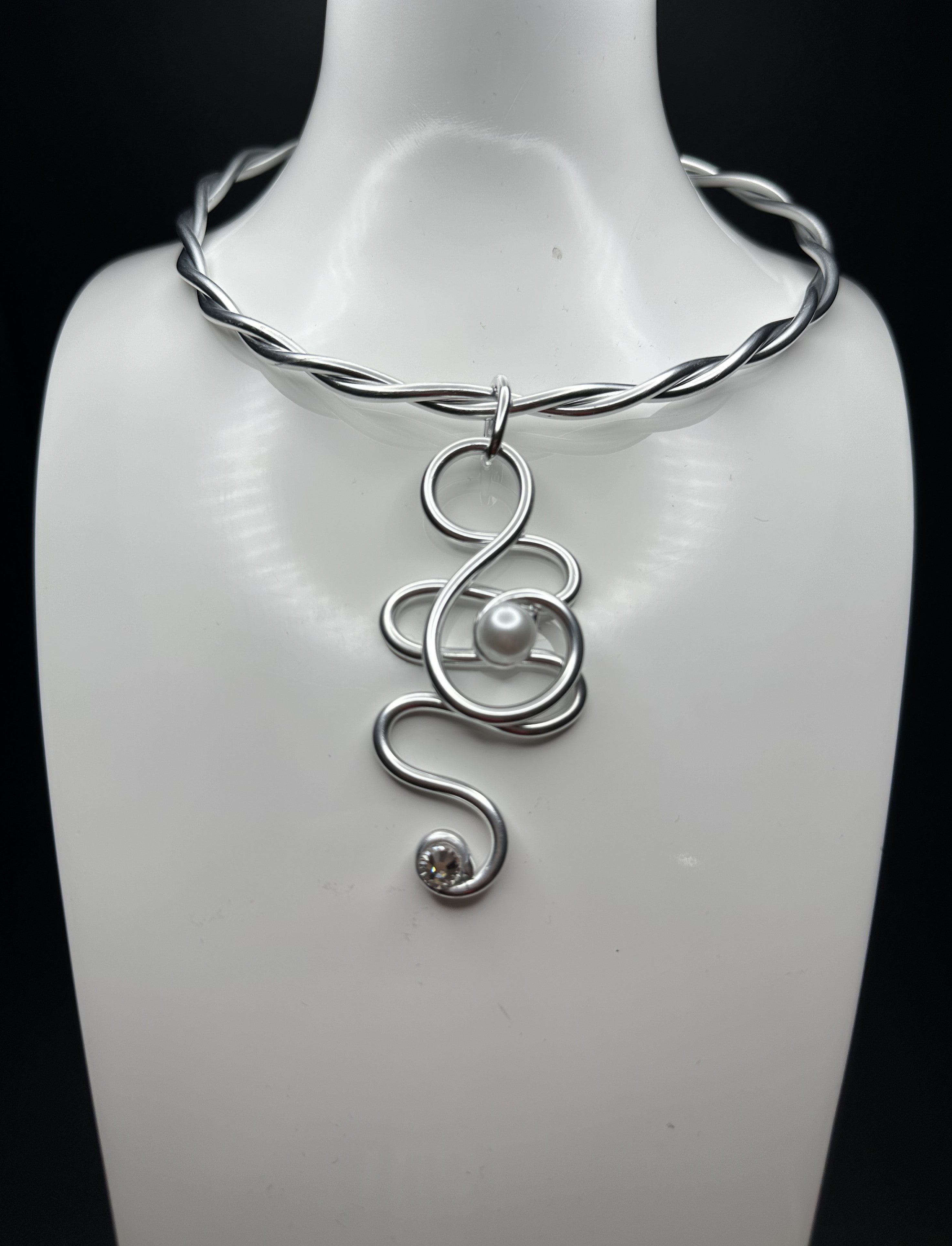 Jeff Lieb Wire Pearl Necklace-JL-24688-P