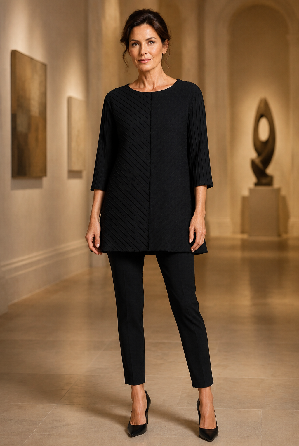 Unique Apparel USA By JJ Ribbed Design Plus Size Tunic-CS-342P, view 5