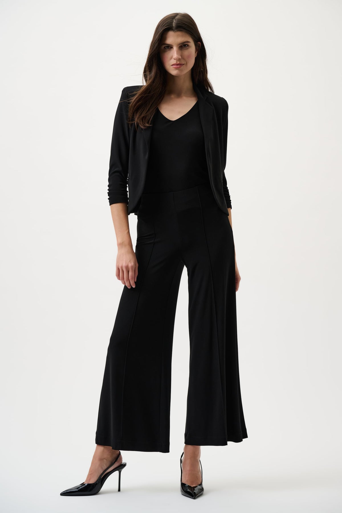 Joseph Ribkoff Classic Pull-On Wide Leg Pants - Core Colors-251017CO, Black