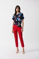 Joseph Ribkoff Silky Knit Abstract Print Boxy Top Style 251132