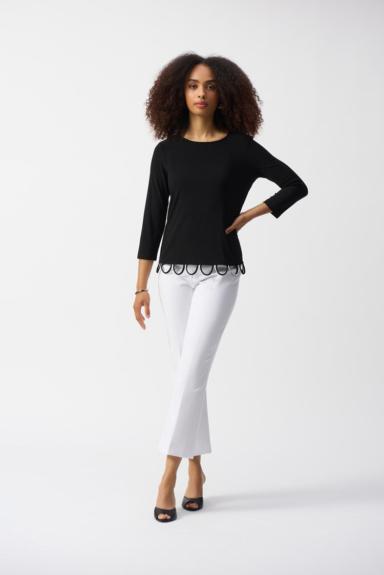 Joseph Ribkoff Silky Knit Loop Detail Fitted Top Style 251133