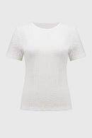 Puckered Knit Fitted Top-251167