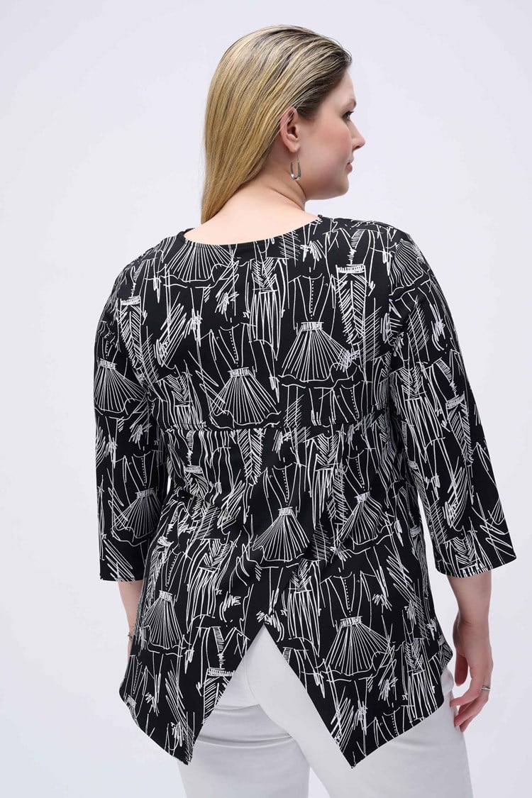 Joseph Ribkoff Silky Knit Conversational Print Fit and Flare Tunic Style 251181