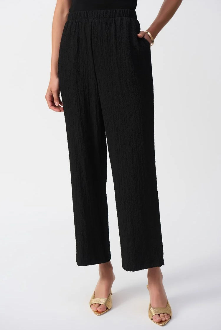Joseph Ribkoff Seersucker Wide Leg Pull-On Pants Style 251227 | Unique Apparel USA