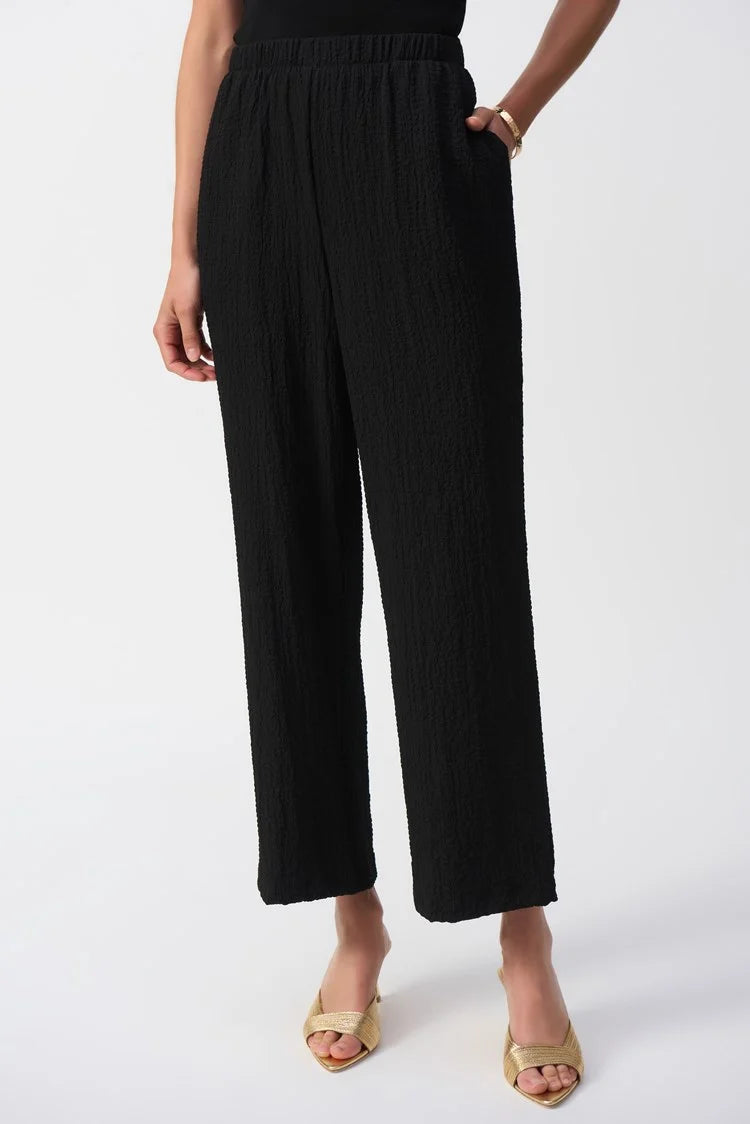 Joseph Ribkoff Seersucker Wide Leg Pull-On Pants Style 251227