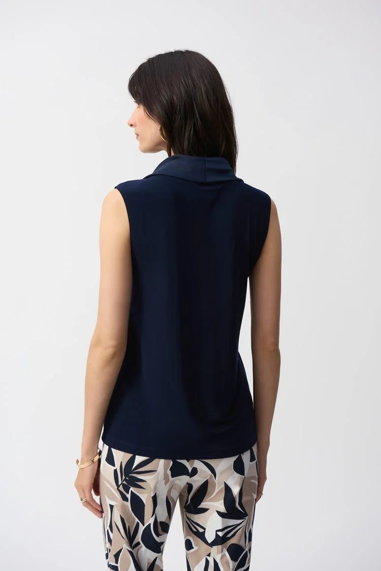 Joseph Ribkoff Silky Knit and Satin Sleeveless Top-JR-251276