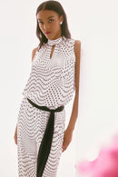 Joseph Ribkoff Signature | Satin Dot Print Sleeveless Top-251749