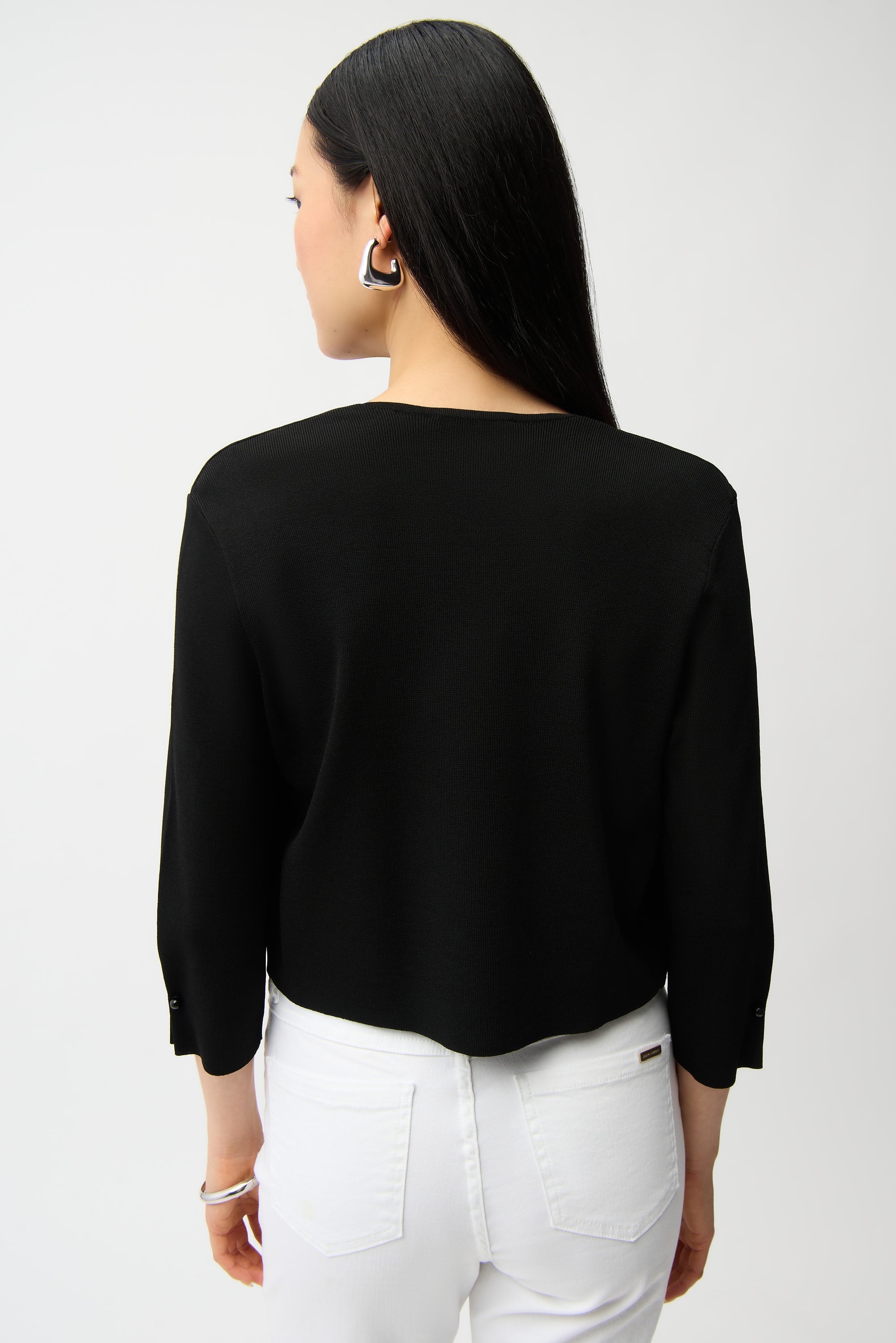 Sweater Knit Cover-Up with Pearl Ornament