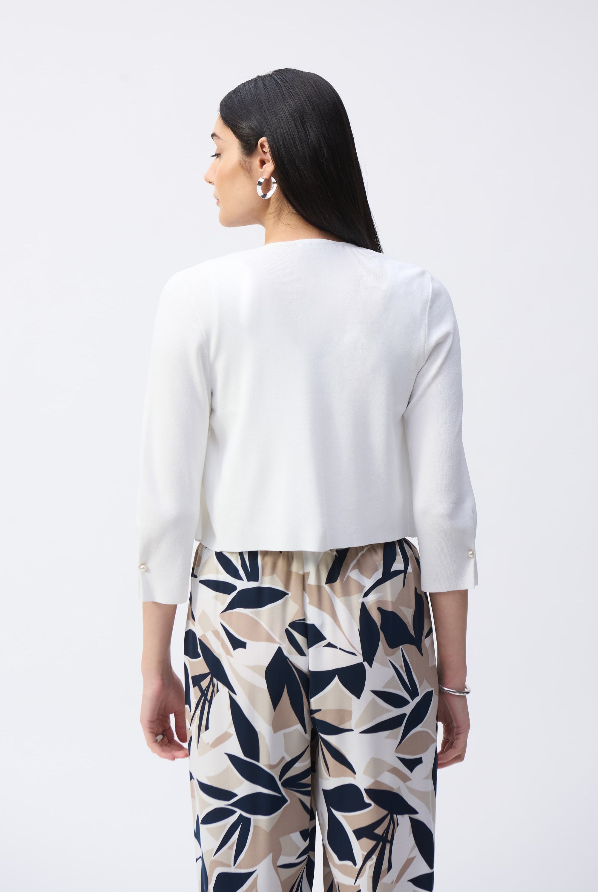 Sweater Knit Cover-Up with Pearl Ornament