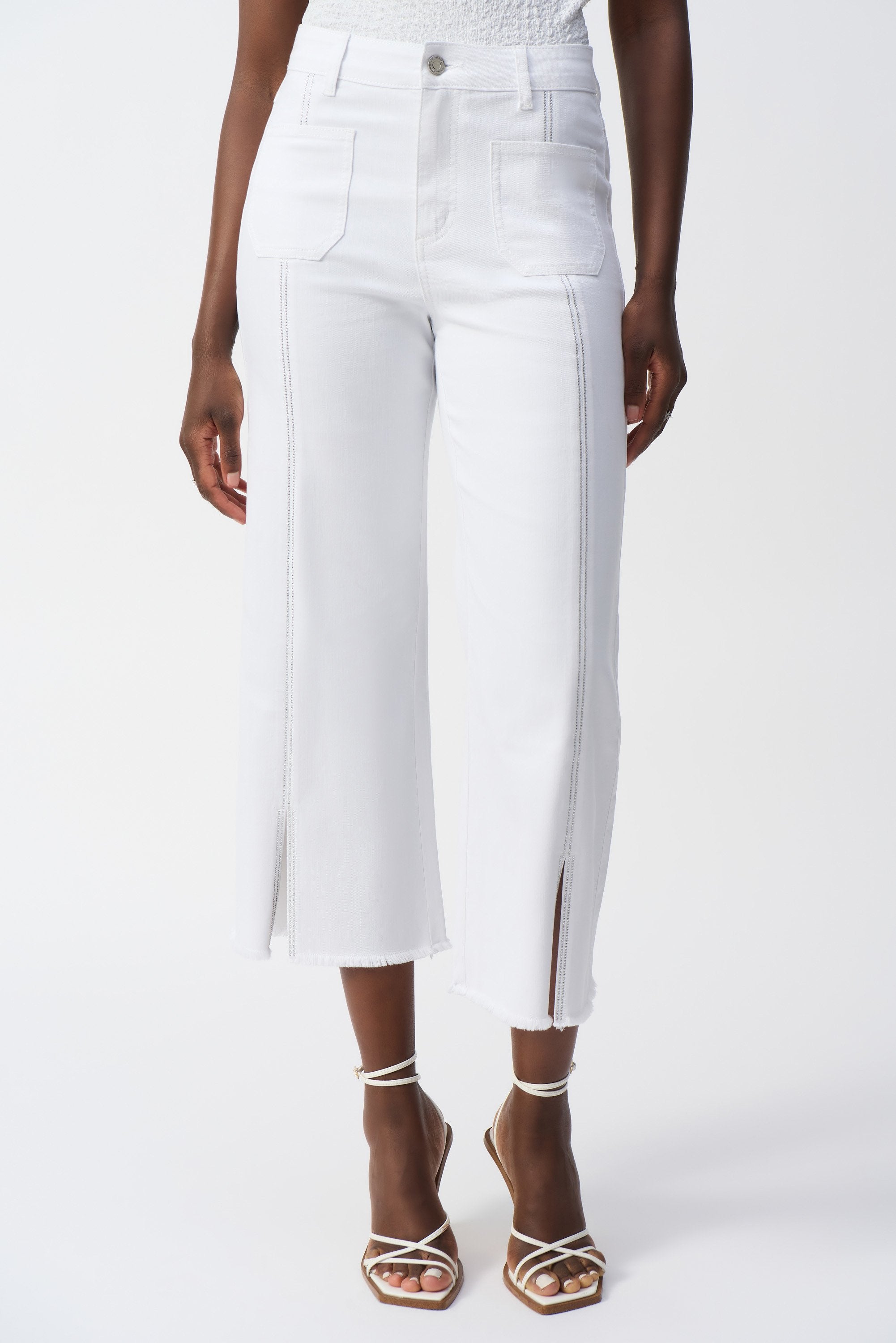 Claudia | Culotte Jeans With Embellished Front Seam-241903S25